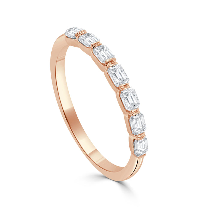 14K Gold & Diamond Emerald-Cut Band