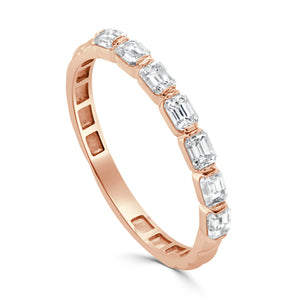 14K Gold & Emerald-Cut Diamond Band