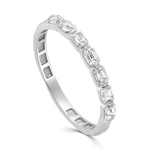 14K Gold & Emerald-Cut Diamond Band