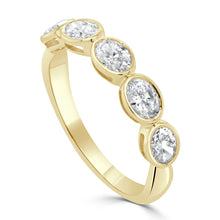 Load image into Gallery viewer, 14K Gold &amp; Oval Diamond Bezel-Set Ring