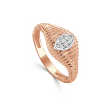 Load image into Gallery viewer, 14K Gold Marquise Cut Diamond Wave Ring