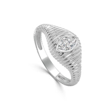 Load image into Gallery viewer, 14K Gold Marquise Cut Diamond Wave Ring