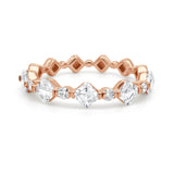 14K Gold Asscher Cut & Round Diamond Ring - 0.82ct
