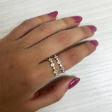 14K Gold Asscher Cut & Round Diamond Ring - 0.82ct