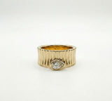 14K Gold Pear Shape Textured Ring - 0.31 CT