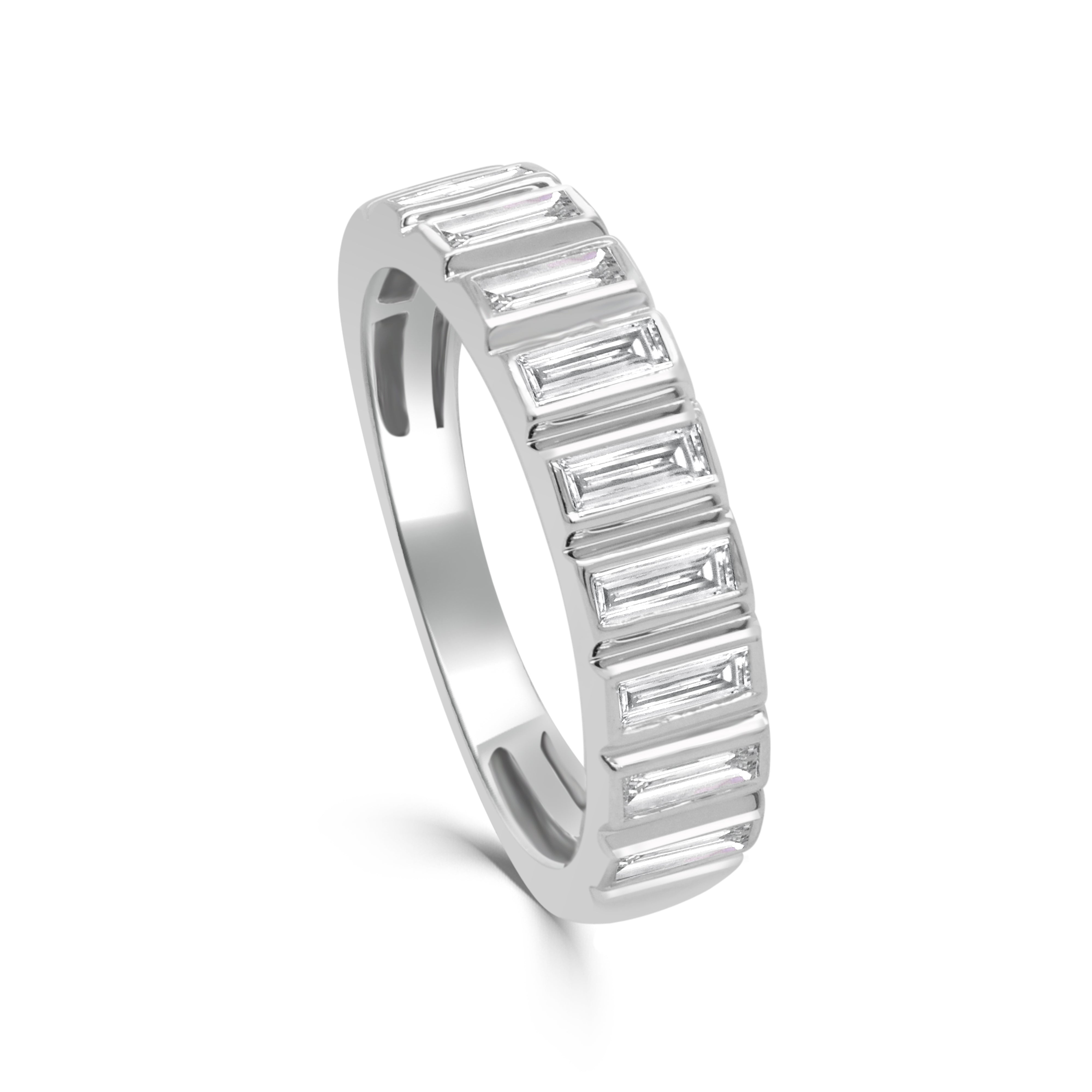 14K Gold Baguette Diamond Band - 0.66ct