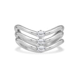 14K Gold 3 Stone Emerald Cut Diamond Ring - 0.46 CT