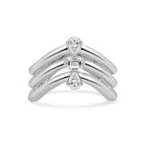14K Gold 3 Stone Fancy Shape Diamond Ring - 0.34 CT