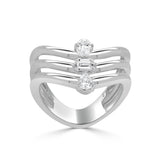 14K Gold 3 Stone Fancy Shape Diamond Ring - 0.34 CT