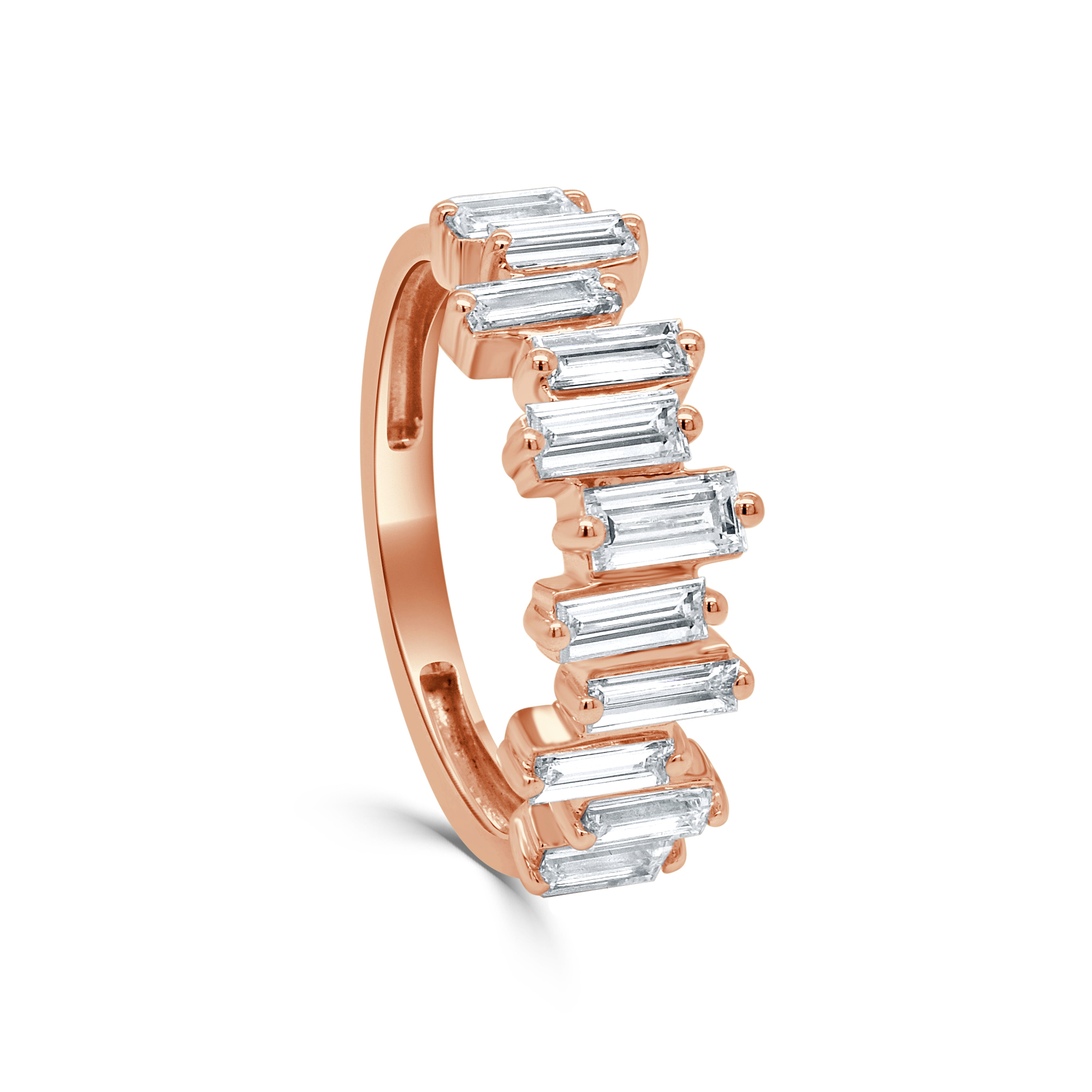 14K Gold & Straight Baguette Diamond Ring - 1.22ct