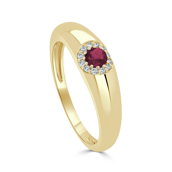 14K Gold Ruby & Diamond Ring