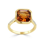 14K Gold Citrine & Diamond Ring - 4.70 CT