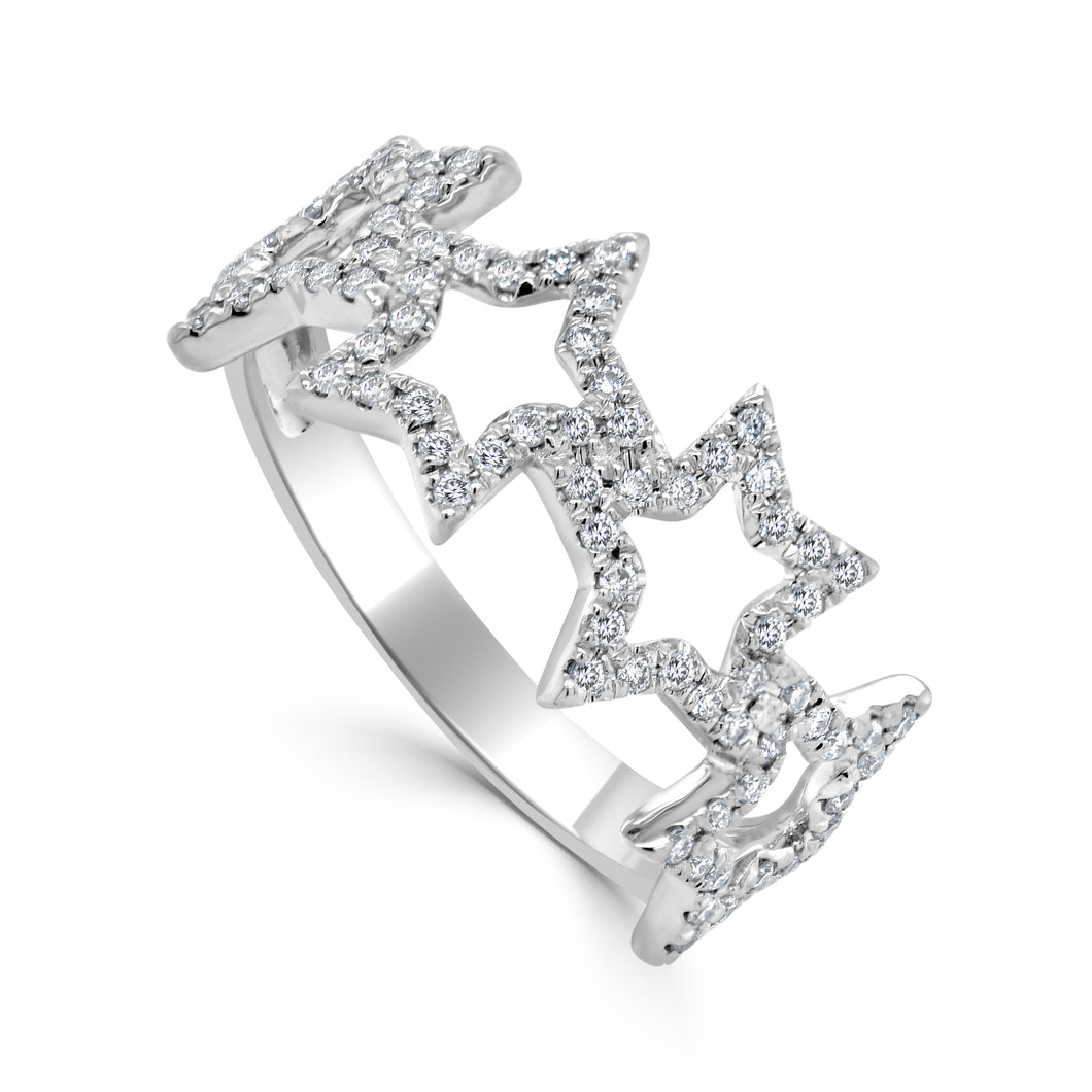 14K Gold & Diamond Star Ring