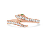 14K Gold Tsavorite & Diamond Snake Ring