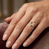 14K Gold Diamond Star Of David Ring - 0.07 CT