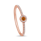 14K Gold & Diamond Citrine Ring - 0.08ct