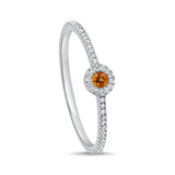 14K Gold & Diamond Citrine Ring - 0.08ct