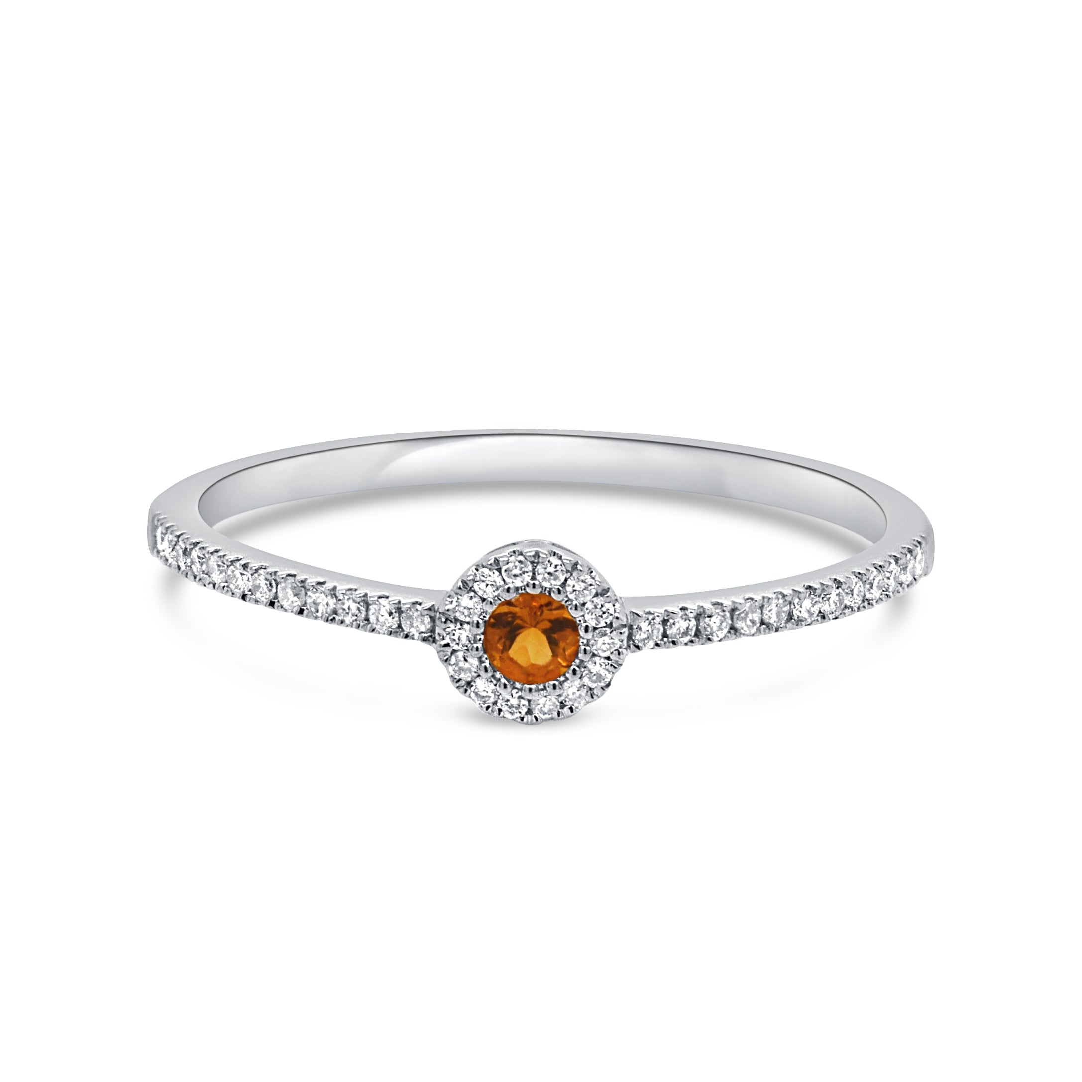 14K Gold & Diamond Citrine Ring - 0.08ct