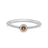 14K Gold & Diamond Citrine Ring - 0.08ct