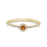 14K Gold & Diamond Citrine Ring - 0.08ct