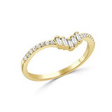 14K Gold Diamond Baguette Tiara Ring