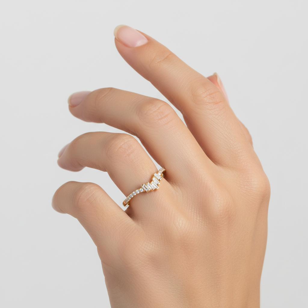 14K Gold Diamond Baguette Tiara Ring - 0.20 CT