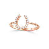 14K Gold Diamond Horseshoe Ring - 0.16 CT