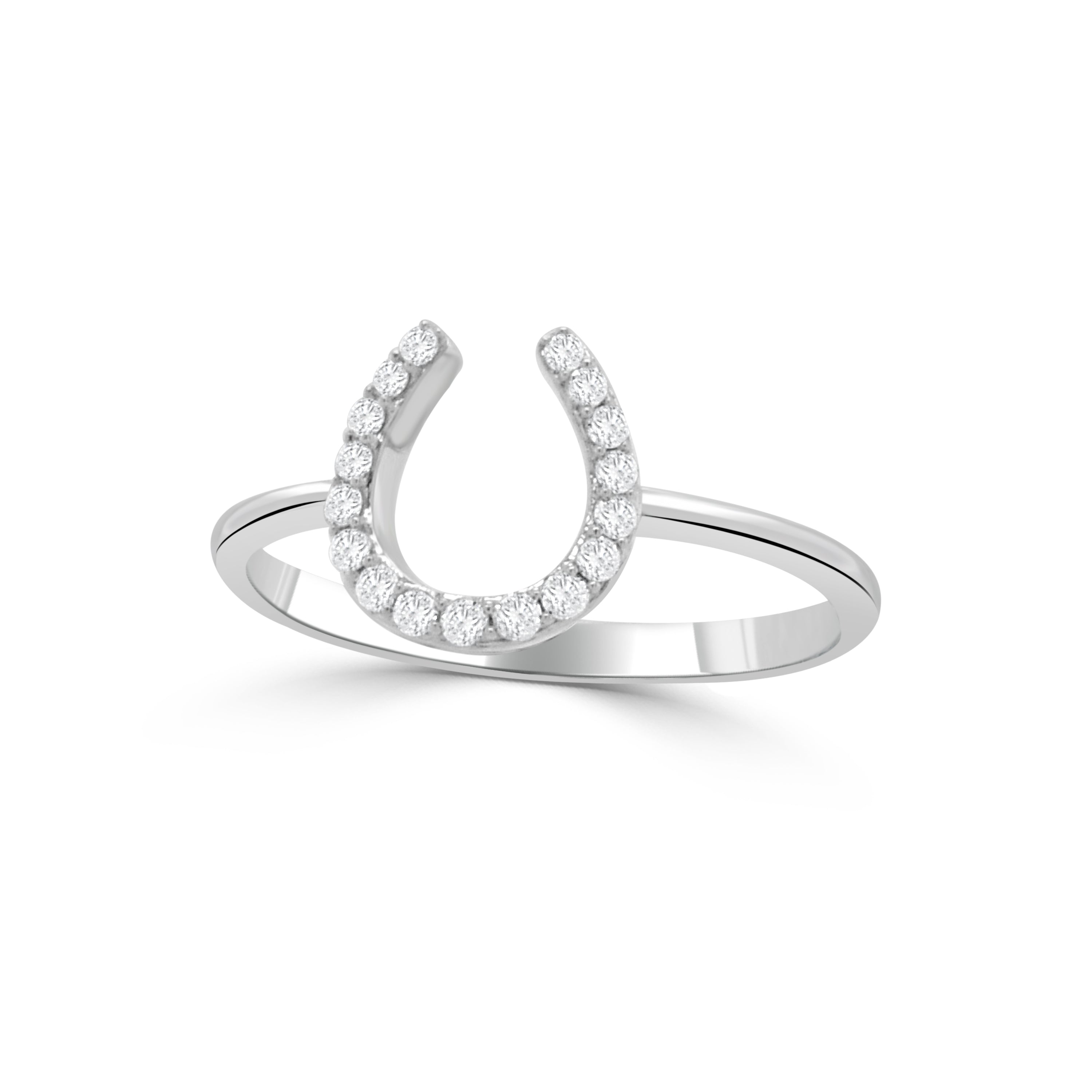 14K Gold Diamond Horseshoe Ring - 0.16 CT