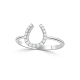 14K Gold Diamond Horseshoe Ring - 0.16 CT