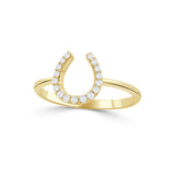 14K Gold Diamond Horseshoe Ring - 0.16 CT