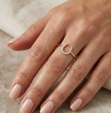 14K Gold Diamond Horseshoe Ring - 0.16 CT