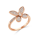 14K Gold Diamond Butterfly Ring