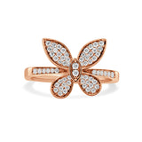 14K Gold Diamond Butterfly Ring