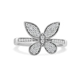 14K Gold Diamond Butterfly Ring