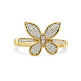 14K Gold Diamond Butterfly Ring