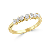 14K Gold Diamond Mixed Fancy Shape Diamond Ring