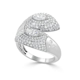 14K Gold Diamond Bypass Ring - 1.06 CT
