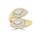 14K Gold Diamond Bypass Ring - 1.06 CT