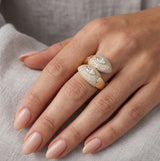 14K Gold Diamond Bypass Ring - 1.06 CT
