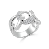 14K Gold Diamond Cuban Link Ring - 0.31 CT