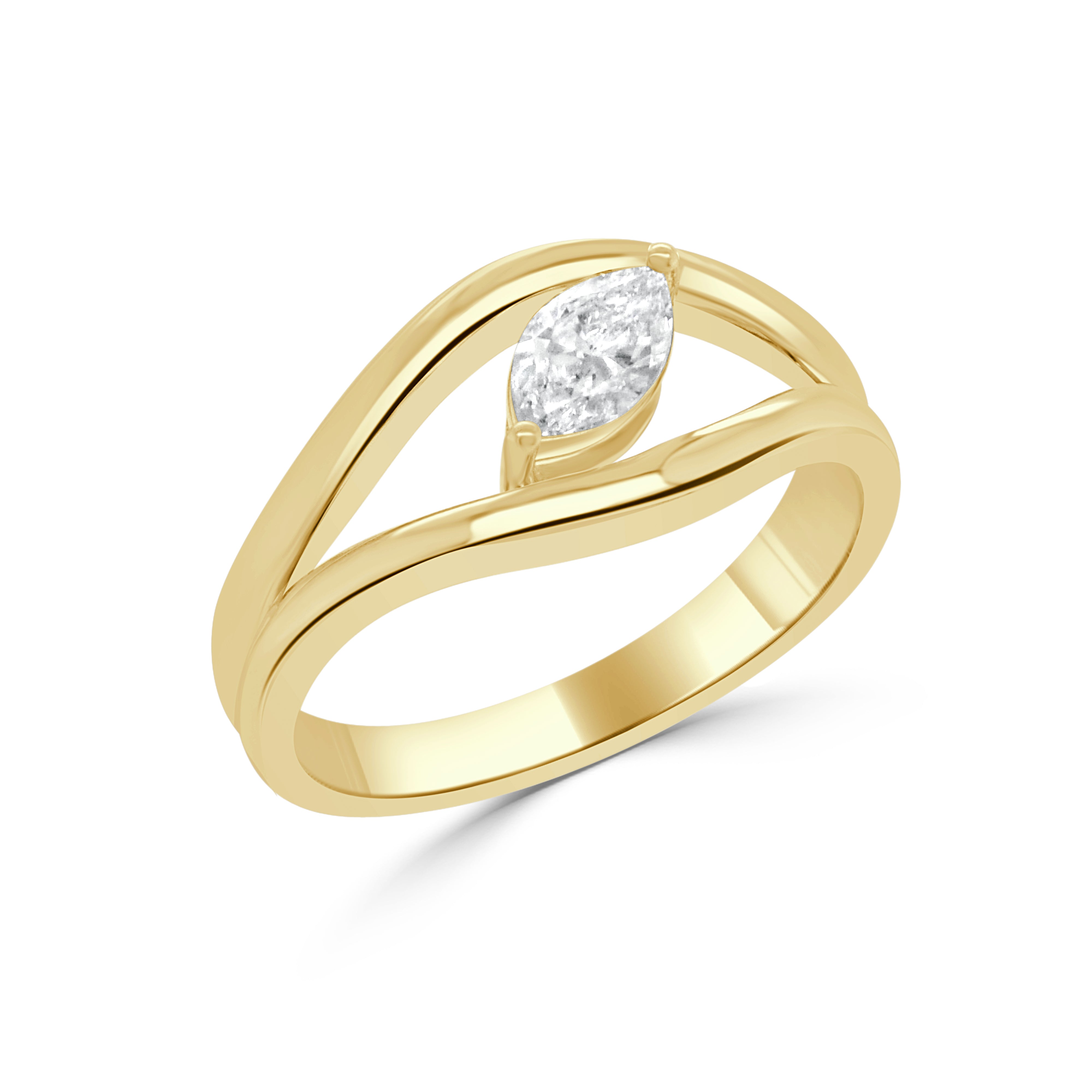 14K Gold Marquise Diamond Ring