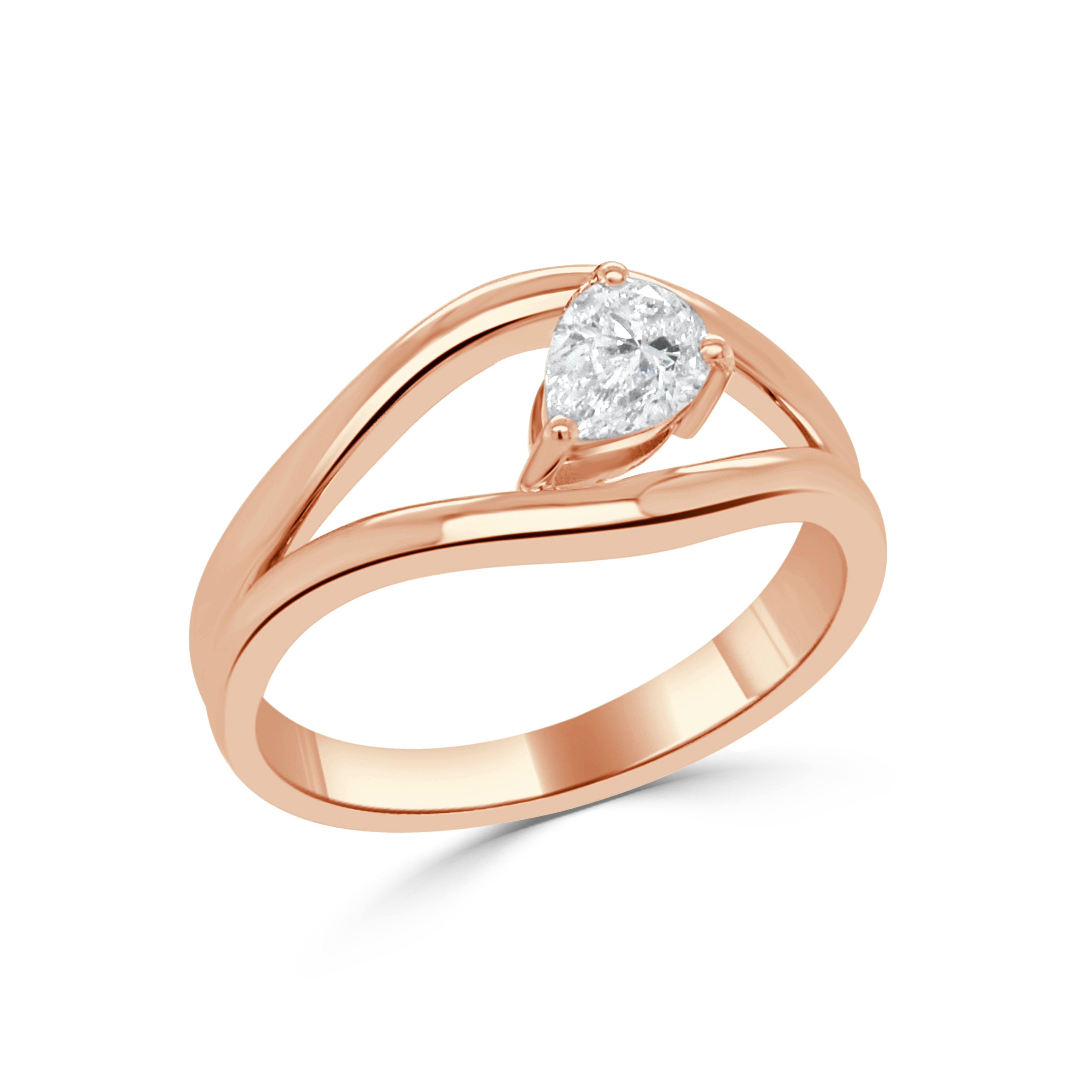 14K Gold Pear Shape Diamond Ring - 0.35 CT