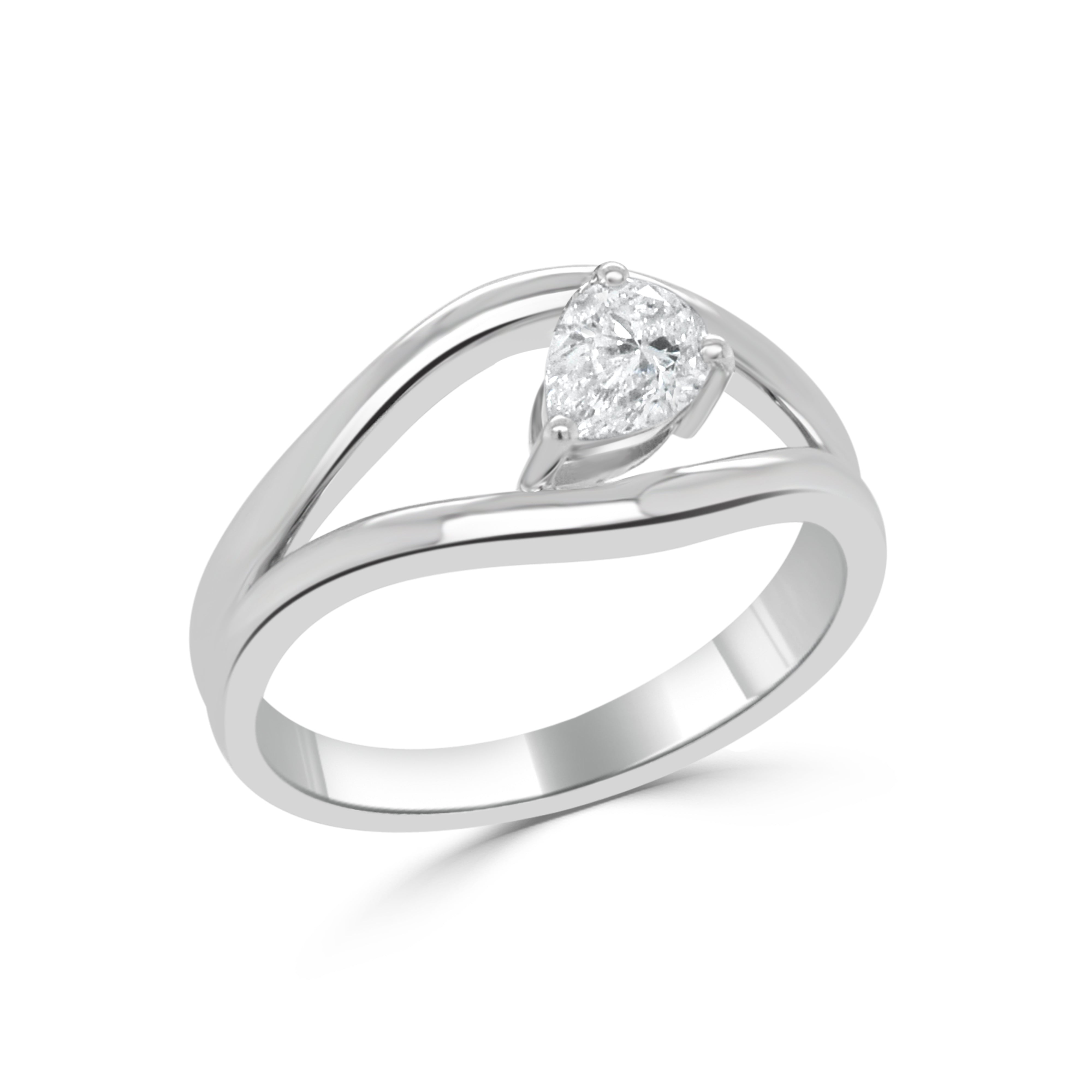 14K Gold Pear Shape Diamond Ring - 0.35 CT