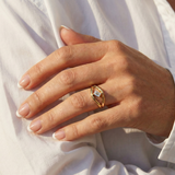 14K Gold Emerald Cut Diamond Ring