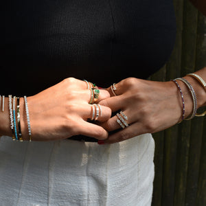 14K Gold Diamond Baguette Wrap Ring