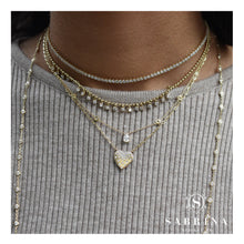 Load image into Gallery viewer, 14K Gold Diamond Sprinkle Heart Necklace