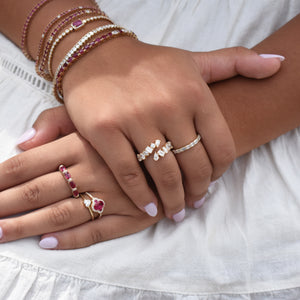14k Gold & Fancy-Shape Diamond Wrap Ring