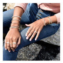 Load image into Gallery viewer, 14k Gold &amp; Fancy-Shape Diamond Bangle