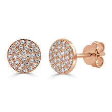 Load image into Gallery viewer, 14k Gold &amp; Diamond Disc Stud Earrings