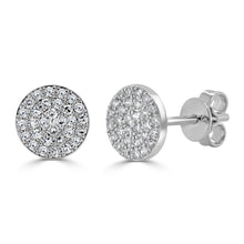 Load image into Gallery viewer, 14k Gold &amp; Diamond Disc Stud Earrings
